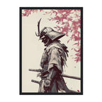 Japanese Samurai Art Print: Minimalist Ink Painting, Zen Wall Decor