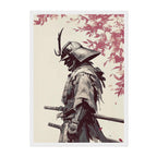 Japanese Samurai Art Print: Minimalist Ink Painting, Zen Wall Decor
