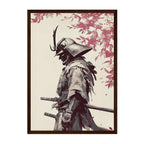 Japanese Samurai Art Print: Minimalist Ink Painting, Zen Wall Decor