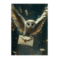Hogwarts Letter Owl Art Print: Enchanted Midnight Flight With Golden Glow And Wizarding Fantasy Mood