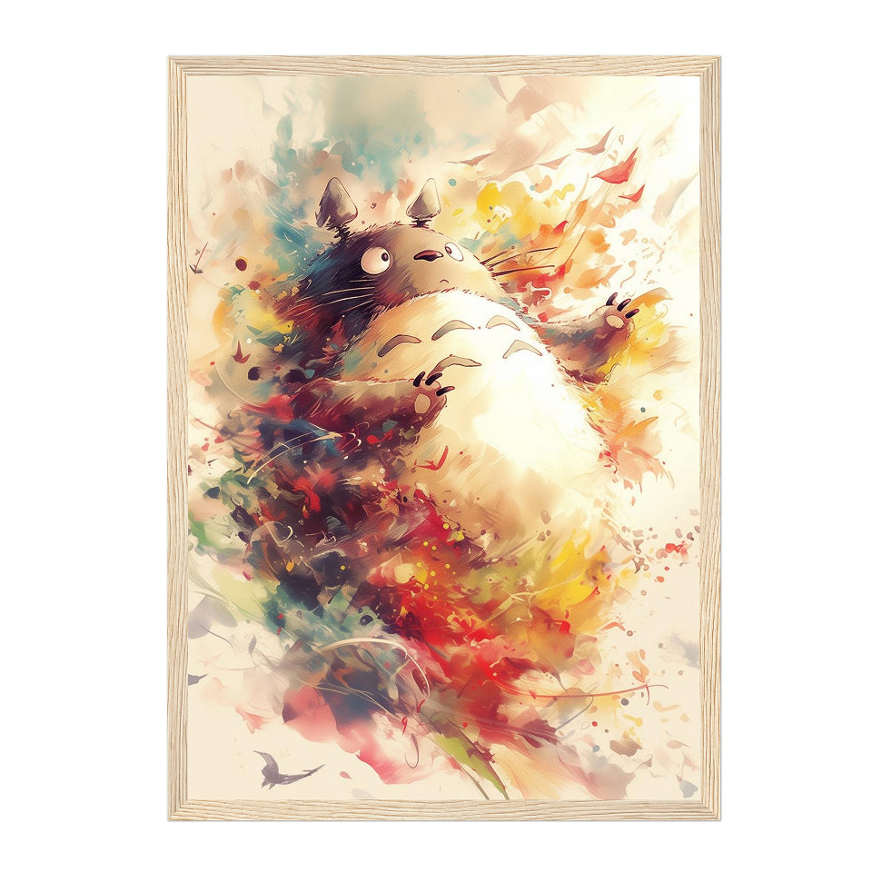 Totoro Watercolor Art Print: Whimsical Nursery Decor, Anime Poster