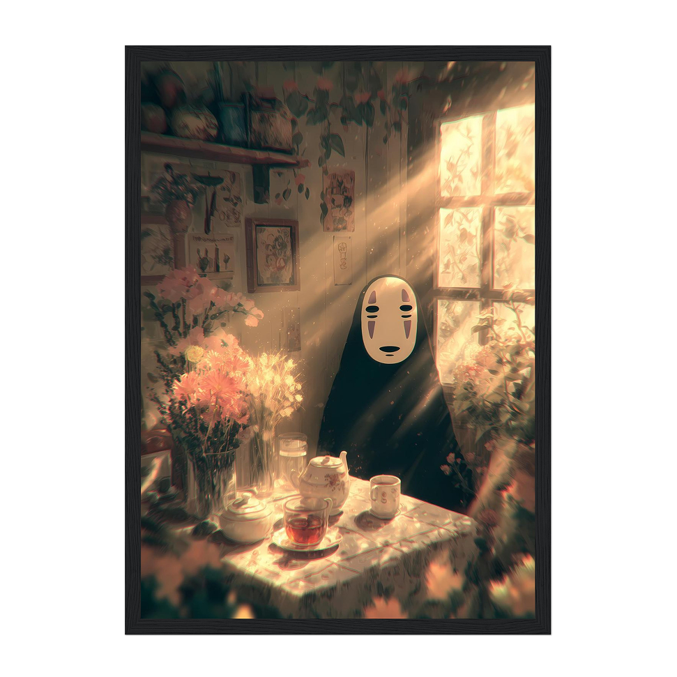 No-Face Studio Ghibli Cozy Tea Scene Art Print