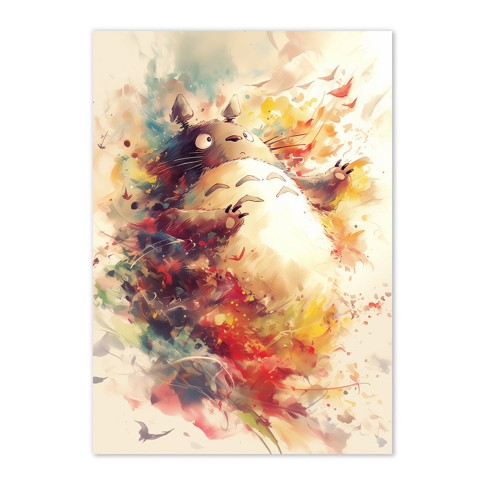 Totoro Watercolor Art Print: Whimsical Nursery Decor, Anime Poster