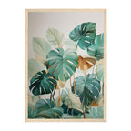 Watercolor Monstera Leaf Art Print: Tropical Green Botanical