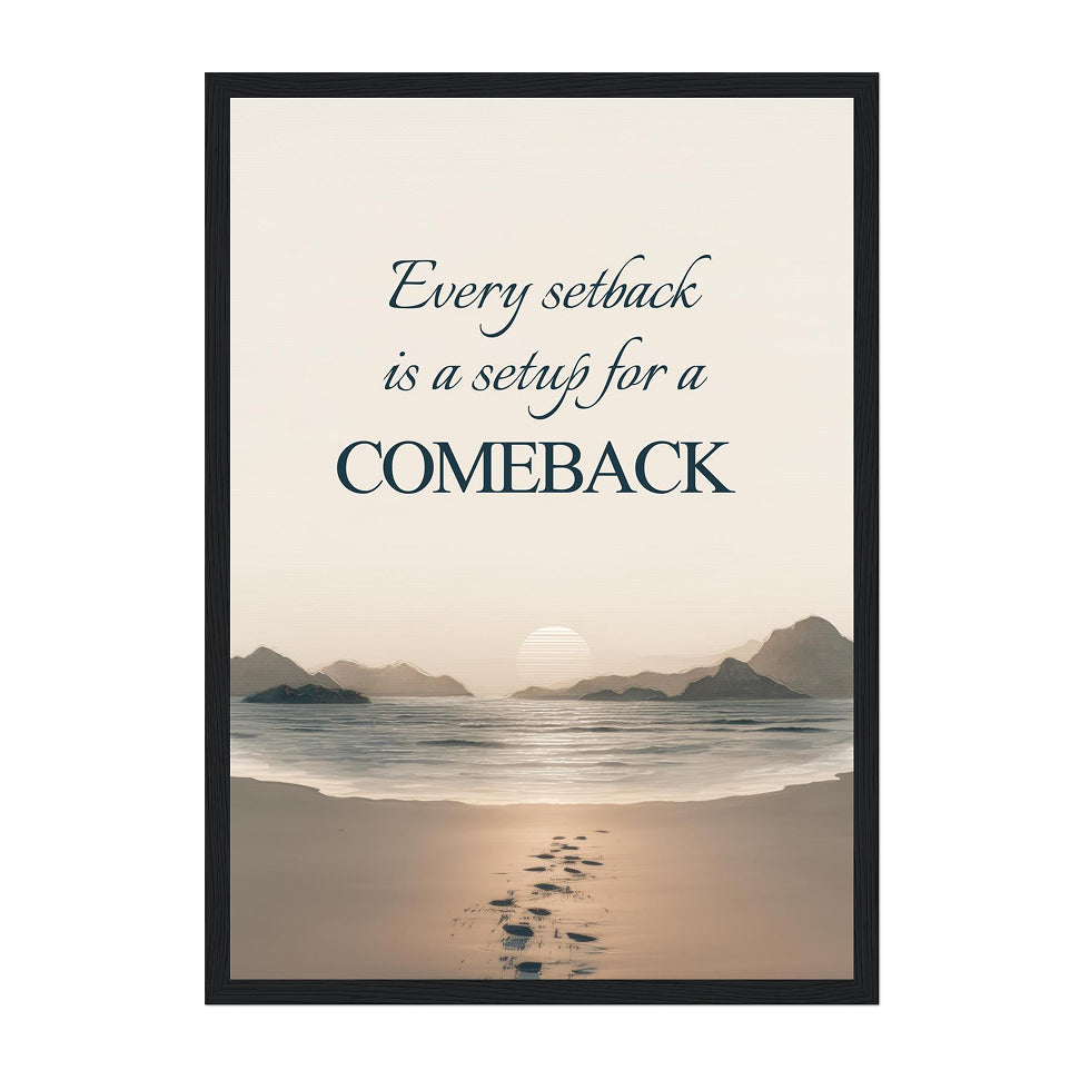 Motivational Beach Sunset Print: Every Setback Is A Setup