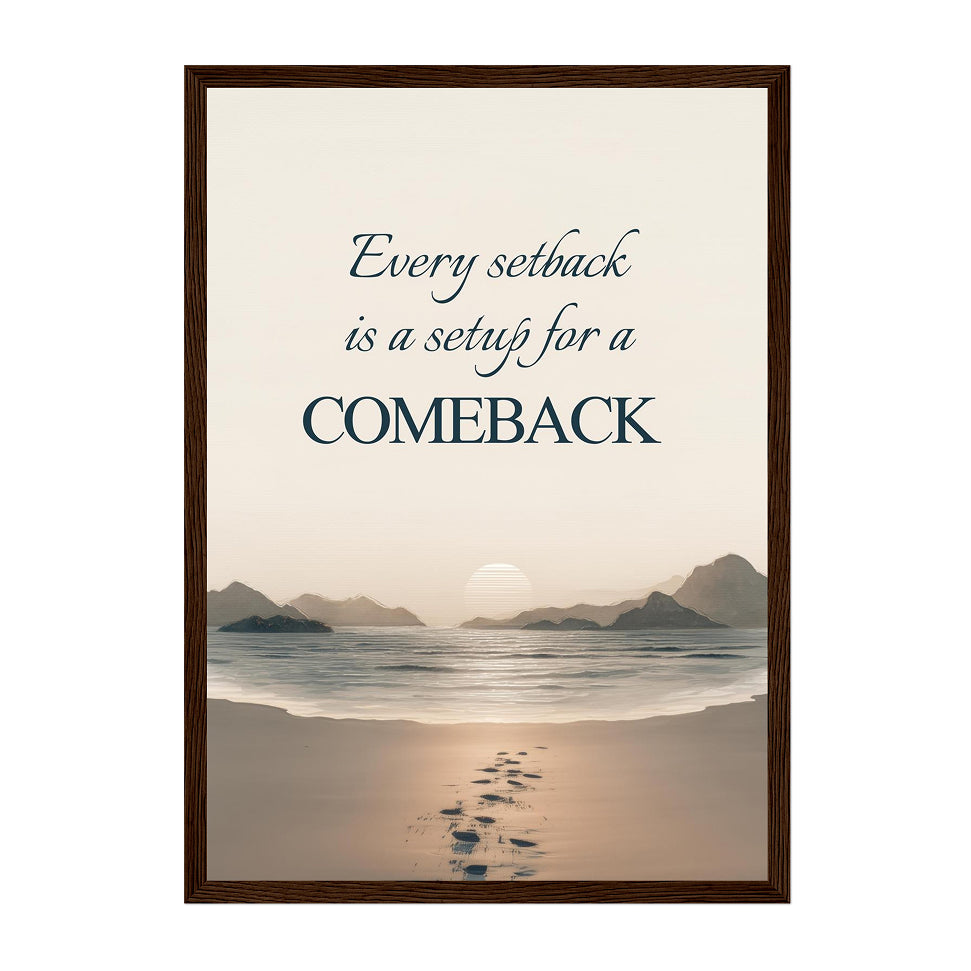 Motivational Beach Sunset Print: Every Setback Is A Setup