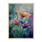 Watercolor Floral Bloom Art Print: Pastel Garden Serenity Palette