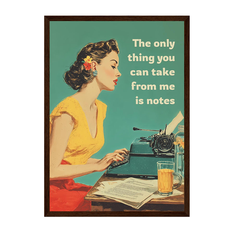 Retro Typewriter Art Print: Funny Writing Poster, Vintage Office Decor