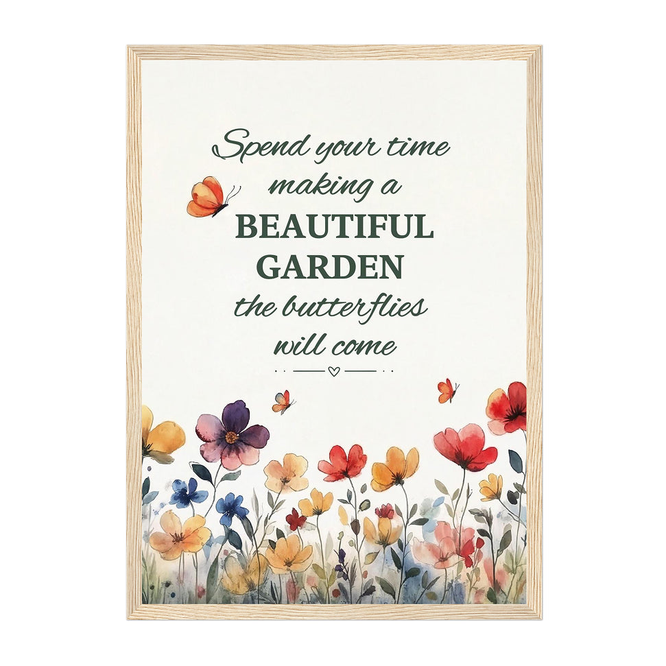 Butterfly Garden Watercolor Print: Inspirational Nature Art, Ready to Hang