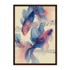 Koi Fish & Music Notes Art Print: Pastel Music Flow Harmony