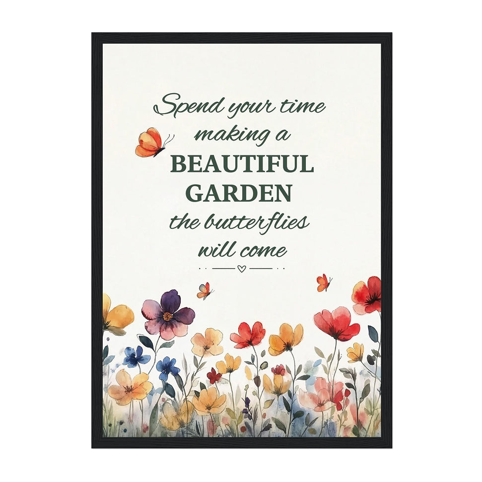 Butterfly Garden Watercolor Print: Inspirational Nature Art, Ready to Hang