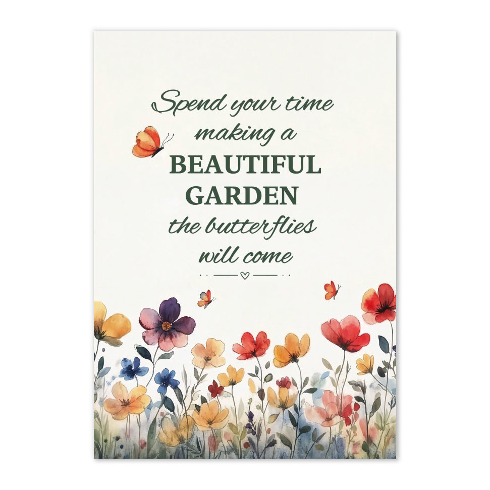 Butterfly Garden Watercolor Print: Inspirational Nature Art, Ready to Hang