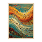 Abstract Music Print: Colorful Symphony Painting, Musical Notes