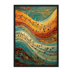 Abstract Music Print: Colorful Symphony Painting, Musical Notes