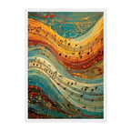 Abstract Music Print: Colorful Symphony Painting, Musical Notes