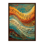 Abstract Music Print: Colorful Symphony Painting, Musical Notes