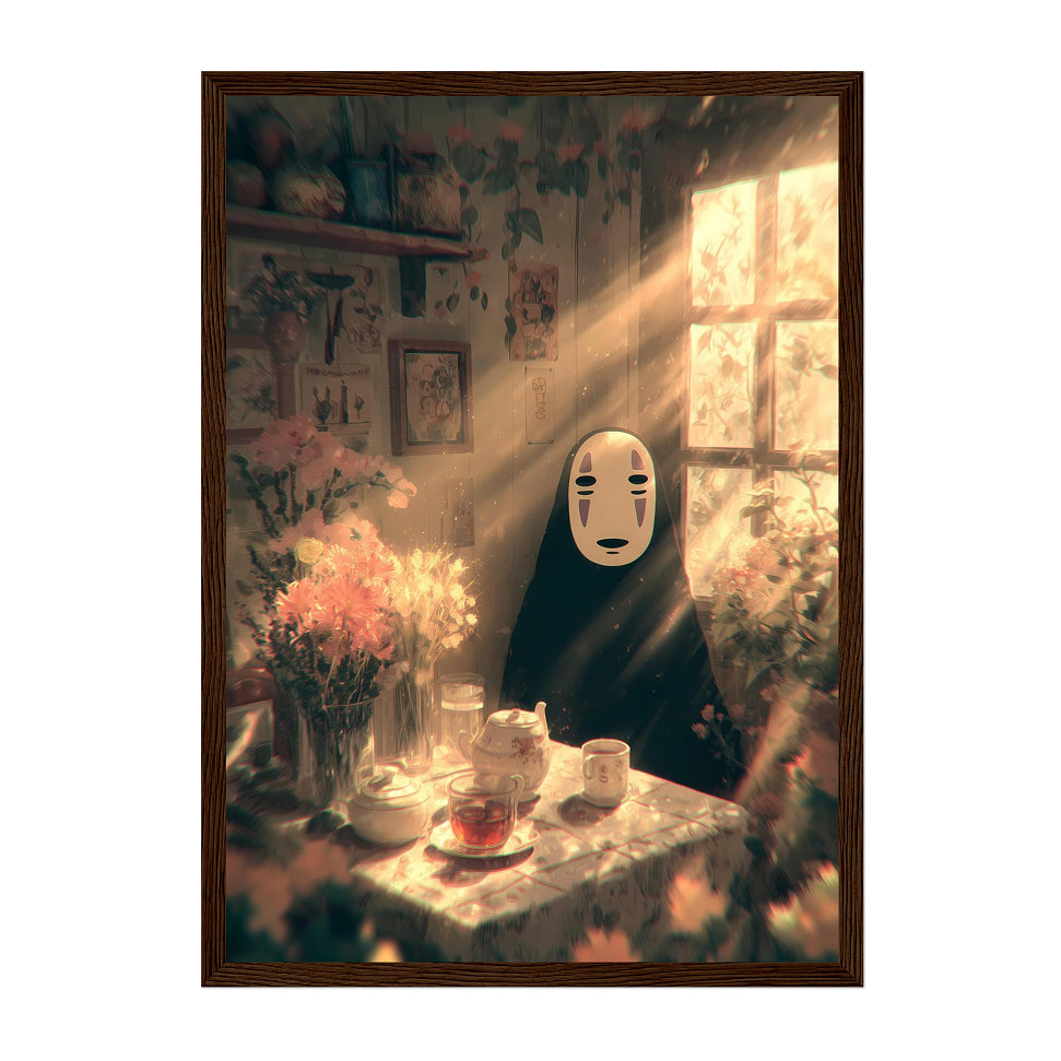 No-Face Studio Ghibli Cozy Tea Scene Art Print