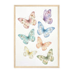 Watercolor Botanical Butterflies Art Print: Pastel Dreamy Spring Wall Decor