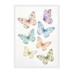 Watercolor Botanical Butterflies Art Print: Pastel Dreamy Spring Wall Decor