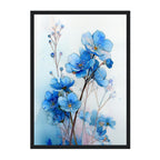 Watercolor Forget Me Not Flower Art Print: Soft Blue Floral Botanical Scene