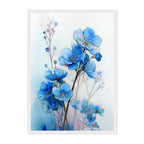 Watercolor Forget Me Not Flower Art Print: Soft Blue Floral Botanical Scene